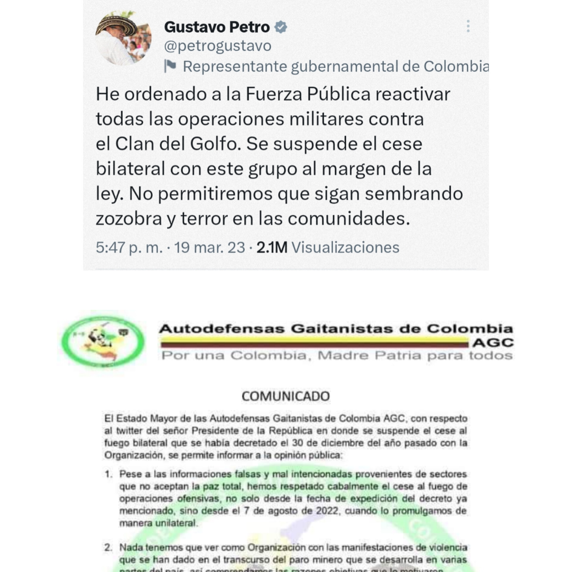 AGC Responde El Tweet Del Presidente Gustavo Petro Yariguies Stereo