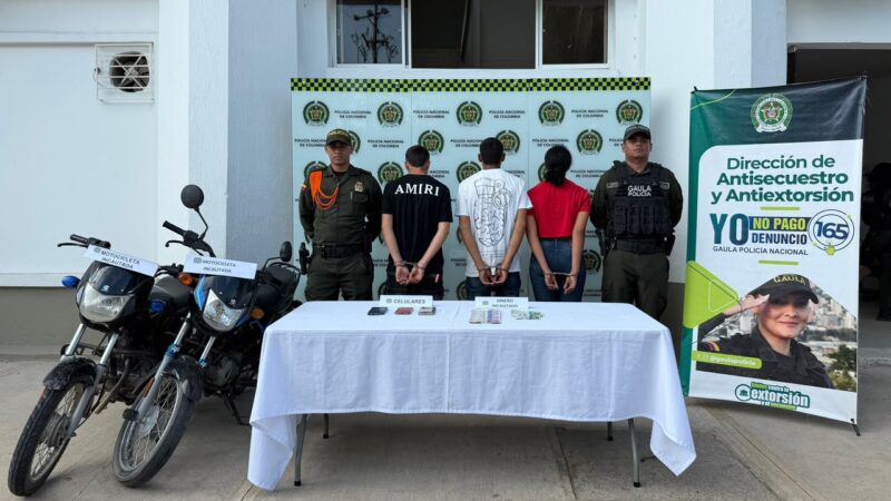 Gaula le propina golpe a estructura criminal en Santader: tres capturados por el delito de extorsión