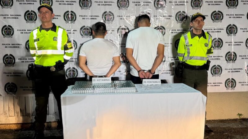 Policía intercepta cargamento de ketamina y fentanilo avaluados en 5,6 millones en vías del Magdalena Medio